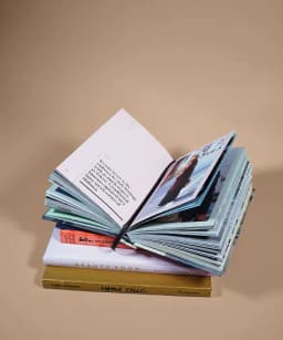 Open book with pages fanned out